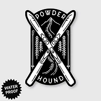 Powder Hound Sticker 2.24" X 3.45"
