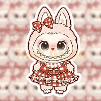 Strawberry Dress Monster Vinyl Sticker