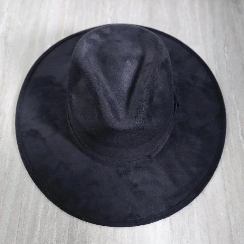 Premium Suede Fedora Hat Stiff Brim