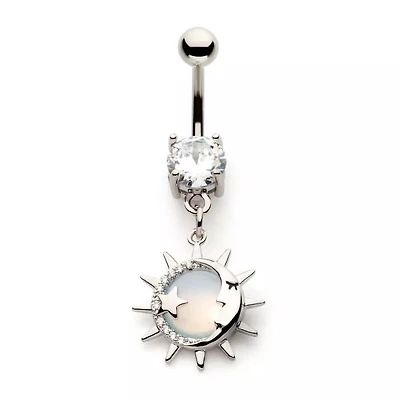 Sun Moon Star With Large Gem