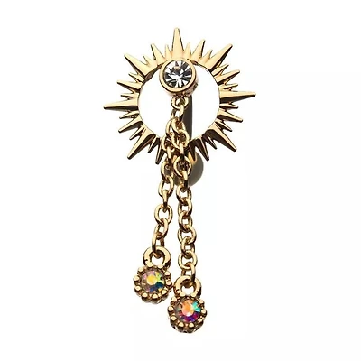 Sun With 2 Chains And Gems Dangle