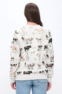 Farm Animals Print Sweatshirt