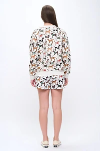 Holiday Dogs Print Sweatshirt