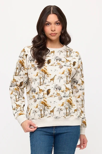 Wildlife Safari Print Sweatshirt