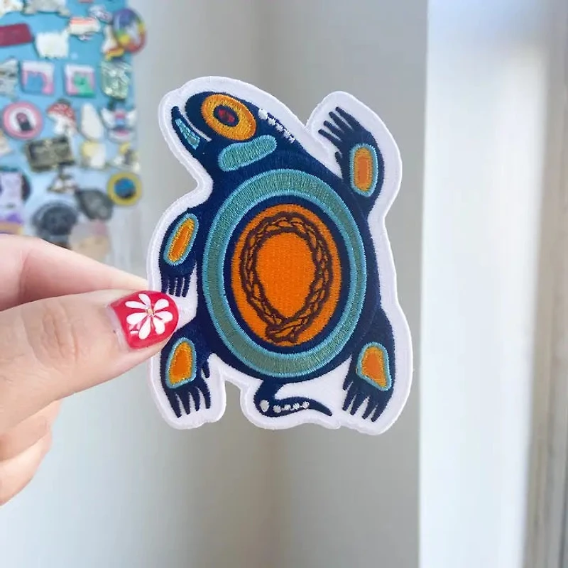 Sweetgrass Snapping Turtle Iron On Patch