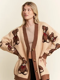 Mocha Brown Beary Adorable Cardigan