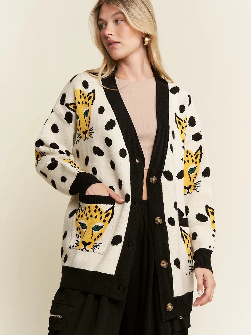 Cream Cheetahlicious Cardigan