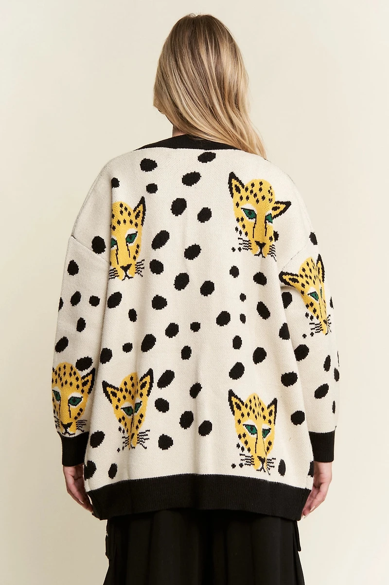 Cream Cheetahlicious Cardigan