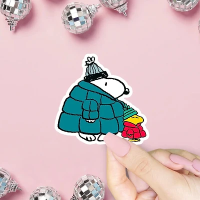 Snoopy Teal Puffer Woodstock Sticker