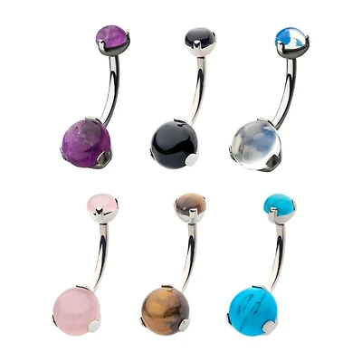 Prong 5mm / 8mm Stone Titanium Navel