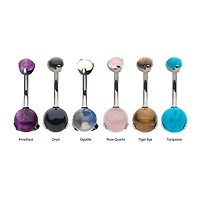 Prong 5mm / 8mm Stone Titanium Navel