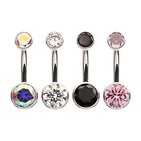 Bezel 5mm / 8mm Gem Flat Back Gem Titanium Navel