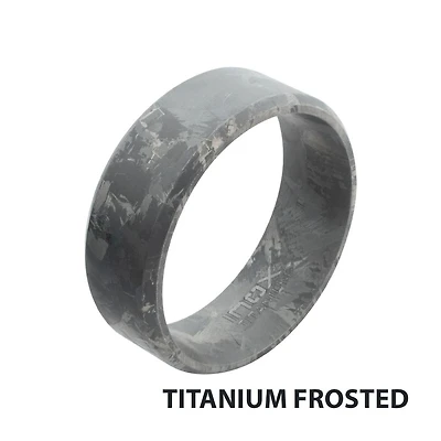 Titanium Beveled Frosted Ring Size