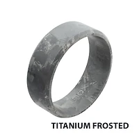 Titanium Beveled Frosted Ring Size