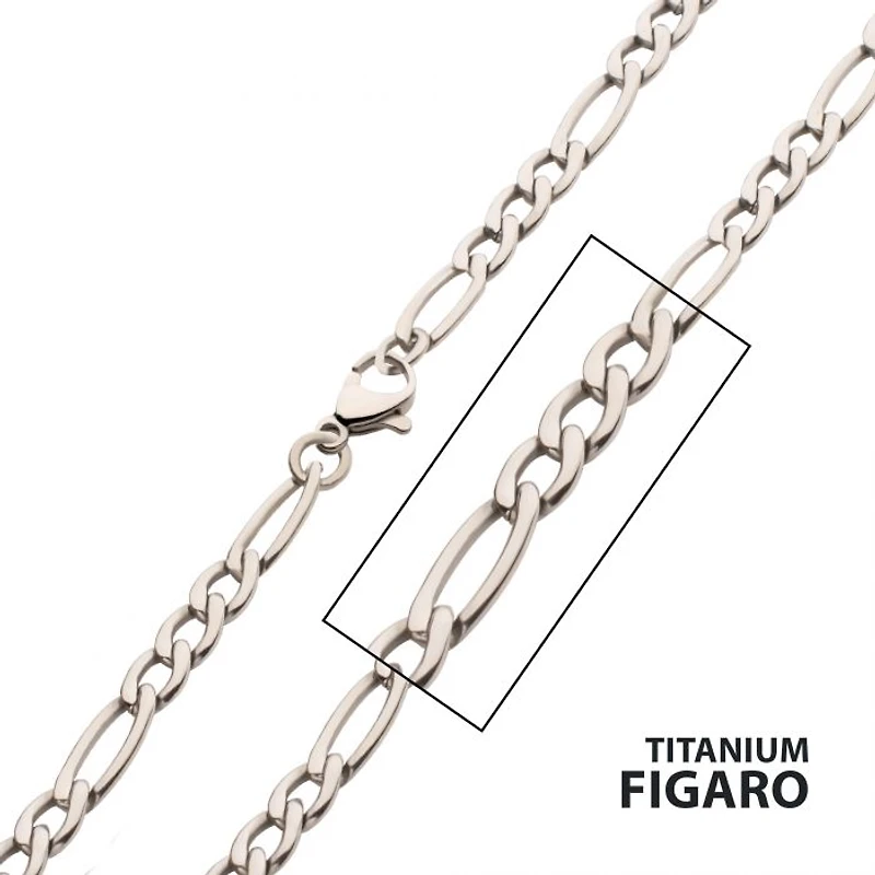 Titanium Figaro Chain Length: 24in