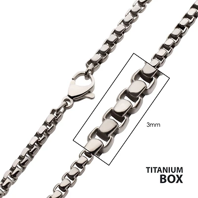 3mm Titanium Box Chain 14"