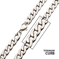 7.4mm Titanium Curb Chain Necklace 20"