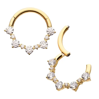 1mm And 2mm Cluster Gem Hinged Hoop