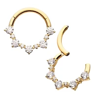 1mm And 2mm Cluster Gem Hinged Hoop