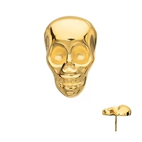 3D Skull 24kt Gold PVD Threadless Top