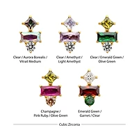 Astra Cluster Princess Round Baguette 24kt PVD Threadless Top