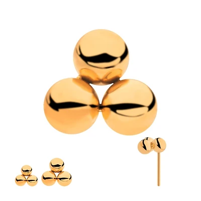 24kt Gold PVD Trinity Ball Threadless Top