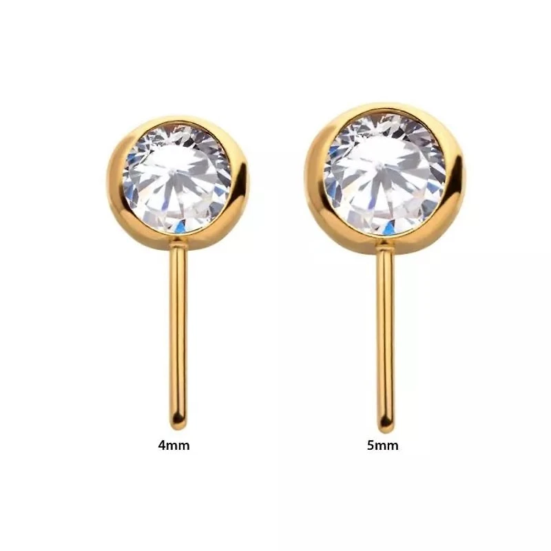 24kt PVD Side Facing Gem Threadless Top