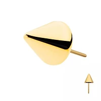 24kt Gold PVD 3mm Base Titanium Threadless Spike Top