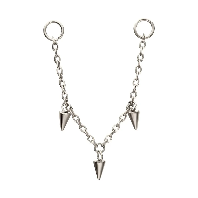 Spike Rolo Chain Platinum PVD Titanium 40mm