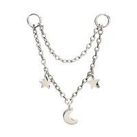 Star & Moon 20mm / 24mm Platinum PVD Rolo Chain