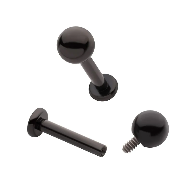 Ball Labret 18g / 2.5mm Base Black PVD Titanium