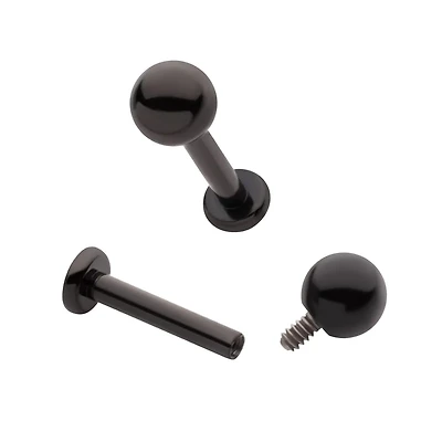 Ball Labret 18g / 2.5mm Base Black PVD Titanium