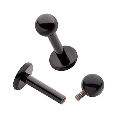 Ball Labret 16g / 4mm Base Black PVD Titanium