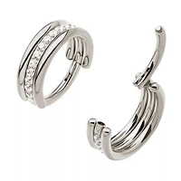 Triple Band 1 Line Cz Titanium 16G