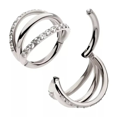 Triple Hoop 2 Jewelled Hinged