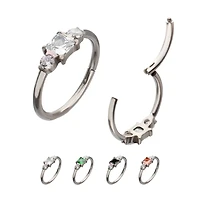 Square And 2 Round Side Facing Titanium Hinged Hoop