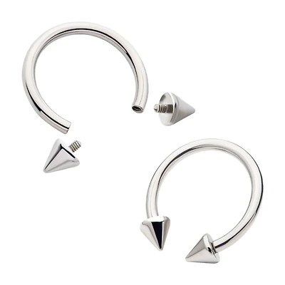 Double Spike 16g Circular Barbell Titanium