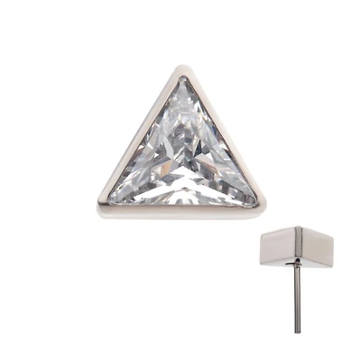 Triangle Bezel CZ Threadless Top