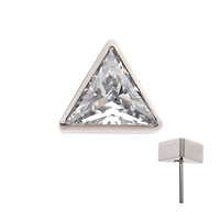 Triangle Bezel CZ Threadless Top