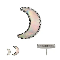 Crescent Moon Prong Opal Threadless Top