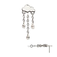Rain Cloud CZ Dangle Titanium Threadless Top