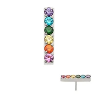 Bar With 6 Prong Gem Threadless Top