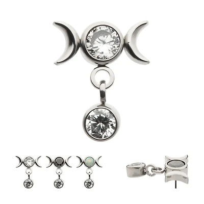 Moon Phase With Mini Bez Cz Dangle