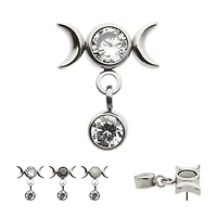 Moon Phase With Mini Bez Cz Dangle