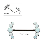 5 Bez Opal Cluster Nipple Barbell