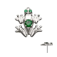 Frog With 3 Prong Round CZ Threadless Top