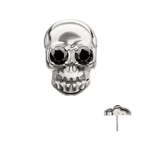 Skull With Prong CZ Eye Threadless Top