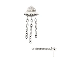 UFO With CZ & 3 Chains Titanium Threadless Top