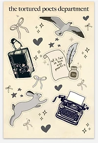 The Torture Poets Society Sticker Sheet