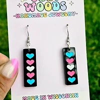 Transgender Pride Flag Bars On Black Acrylic